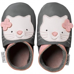 Bobux Grey Kitten Baby Krabbelschuhe grau