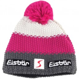 Eisbär Star Pompon SP Damen Strickmütze grau/pink/weiß
