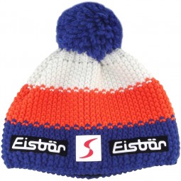 Eisbär Star Neon Pompon SP Kids Jungen Strickmütze blau/neonorange/weiß