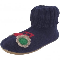 Haflinger Everest Jan Kinder Hüttenschuhe mittelblau