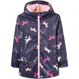 Joules Raindance Waterproof Mädchen Regenmantel french navy multi horse