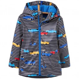 Joules Skipper Waterproof Jungen Regenmantel navy stripe cars