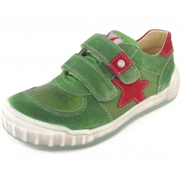 Naturino Alden Kinder Leder-Sneaker grün/rot (verde/rosso)