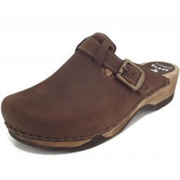 Waltl 1608 Nubuk Herren Holzclogs maronibraun (marone)