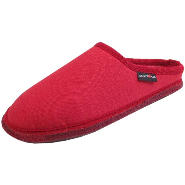 Haflinger Pantoffel Cotty Unisex Hausschuhe aus Baumwolle Rot (Rubin)