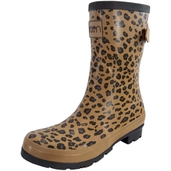 Rajn Leopard Mid Damen Gummistiefel mit Leopardenmuster Beige/Braun (Beige/Brown)