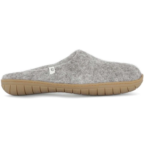 Egos Fair Trade Slipper Rubber Sole Unisex Wollfilz-Pantoffel mit Gummisohle Grau (Natural Grey)