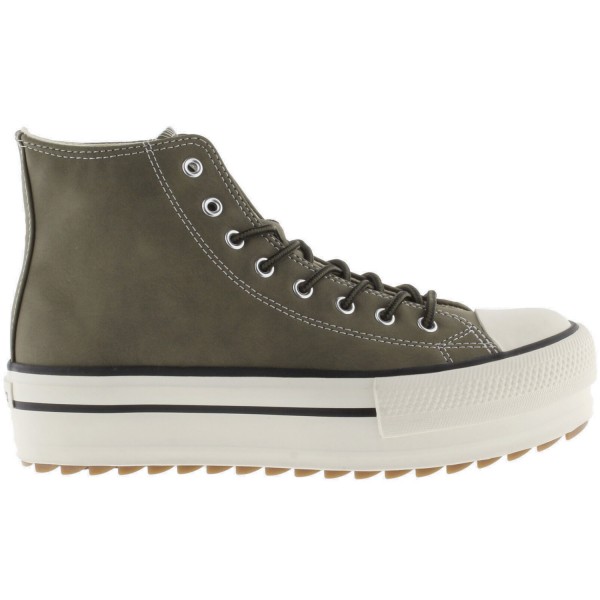 Victoria Tribu Doble Damen High-top Sneaker in Lederoptik Kaki