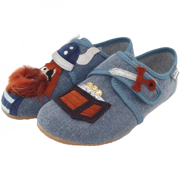 Living Kitzbühel 3348 Wikinger Boy Slippers media blue Living Kitzbühel 3313 Dinosaurier Child Slippers marine