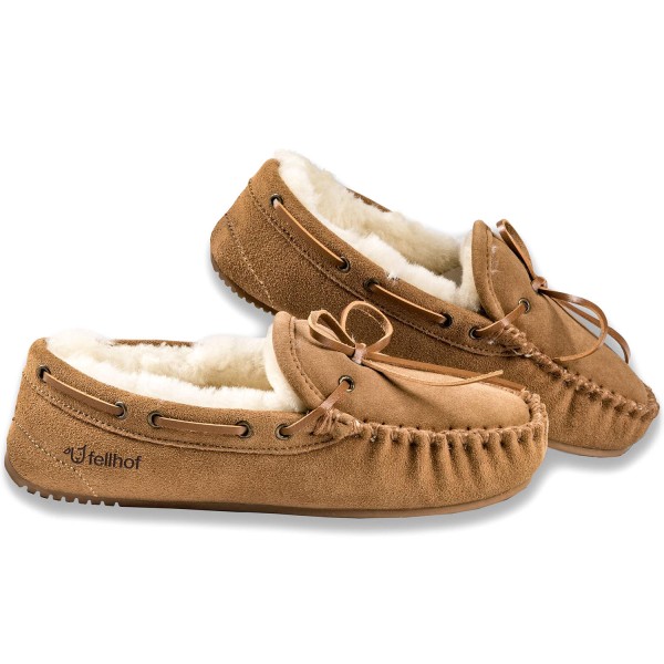 Fellhof Dakota Herren Lammfell-Mokassins Chestnut