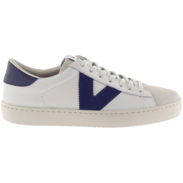 Victoria Berlin Unisex Leder-Sneaker Weiß/Dunkelblau (Marino)