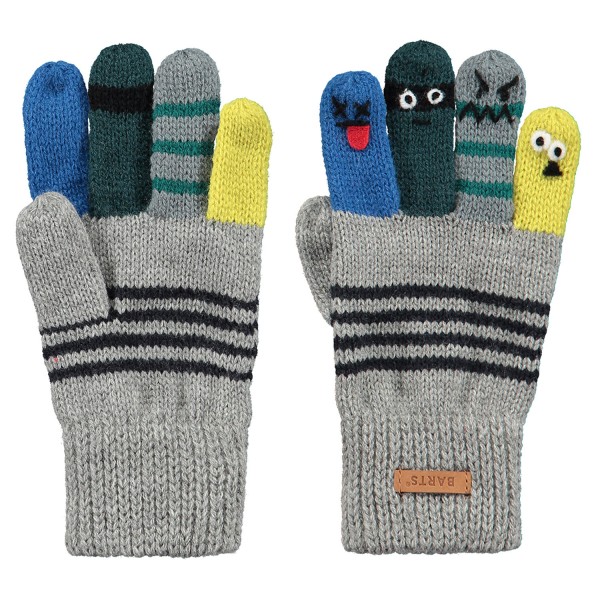 Barts Puppeteer Gloves Kinder Strick-Handschuhe Grau (Heather Grey)