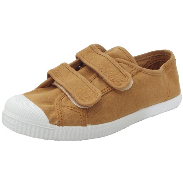 Natural World Basquet Canvas Kinder Baumwolle-Sneaker Ockerbraun (Cana)