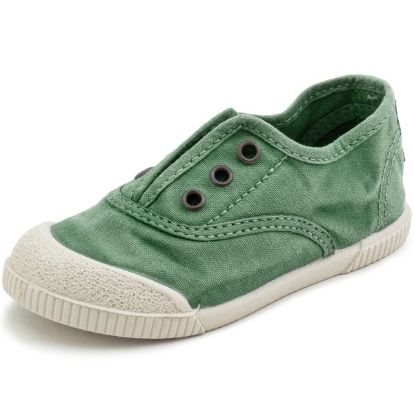 Natural World - Hoak Barefoot - Kinder Barfußschuhe aus Baumwolle - Grün (Oliva)