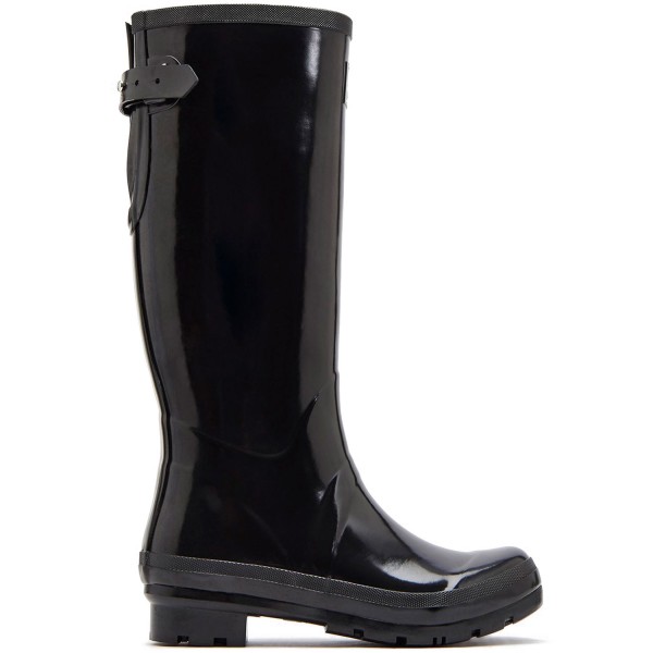 Tom Joule Field Welly Gloss Damen Hohe Gummistiefel Schwarz (Black)