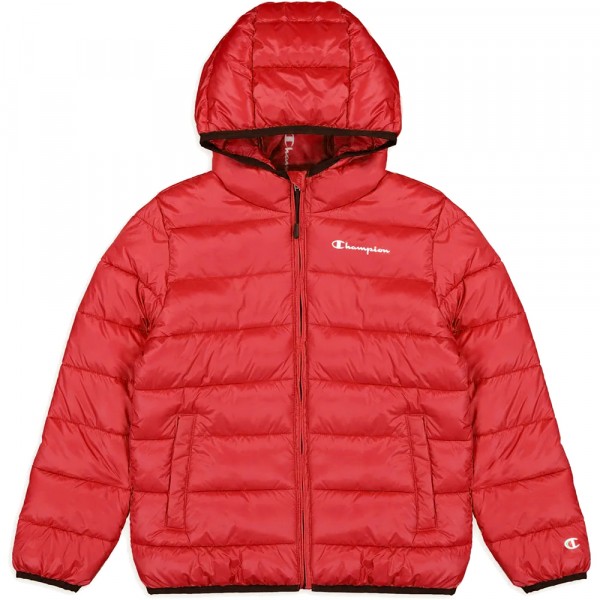 Champion Hooded Jacket Kids Kinder Steppjacke Rot (HTR/HTR/ALLOVER)
