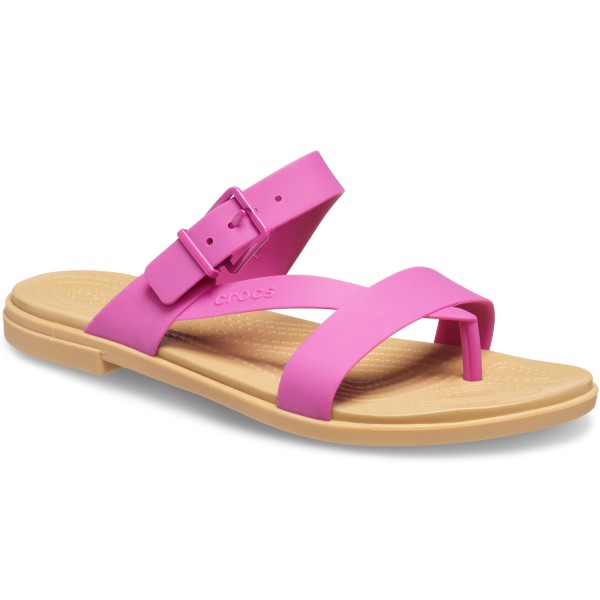 Crocs Tulum Toe Post Sandal Damen Zehenstegsandale Fuchsia Fun/Tan