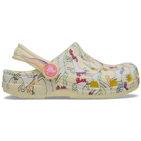 Crocs - Classic Unicorn Graphic Clog Toddler - Mädchen Sandale mit Einhornmotiv - Yellow Light