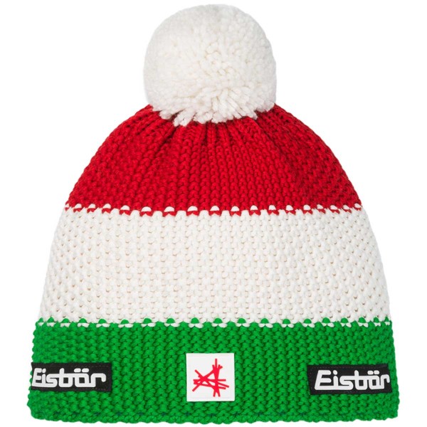 Eisbär - Star Pompon MÜ SA - Unisex Mütze für Italien-Fans - Grün/Weiß/Rot (Electric/White/Ketchup)