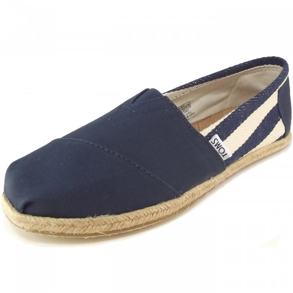 Toms Classic University Wm Damen Espadrilles dunkelblau/weiß (navy stripe)