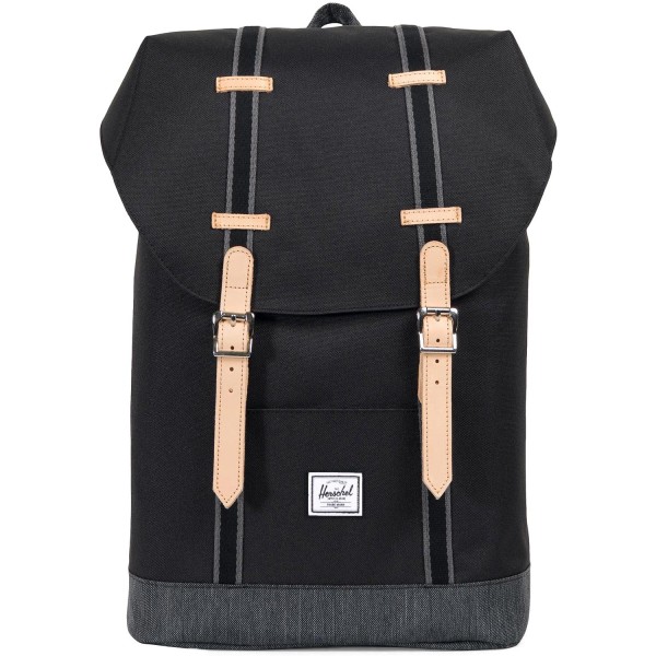 Herschel Retreat Mid-Volume Offset Collection Unisex Rucksack black/black denim