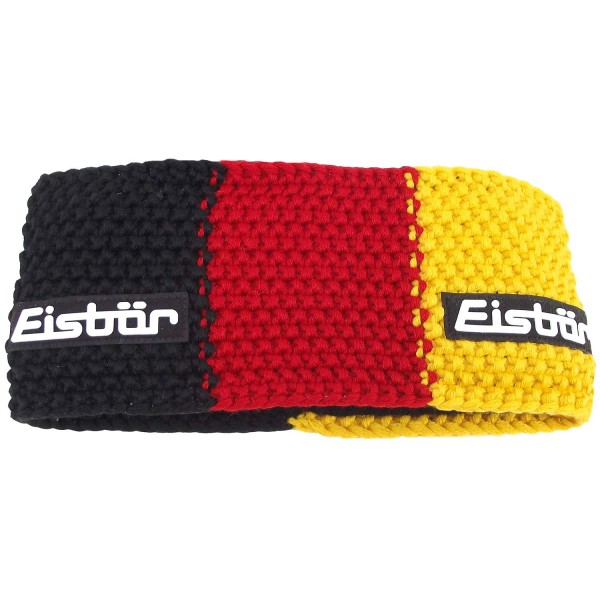 Eisbär Jamies Flag Unisex Winter-Stirnband schwarz/rot/goldgelb