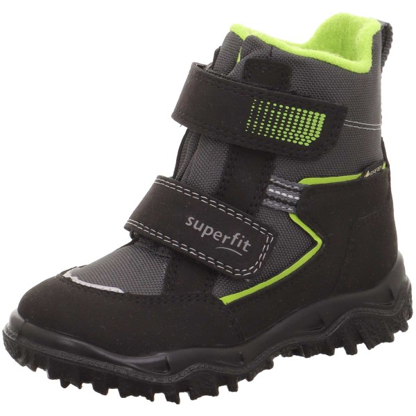 Superfit - Gore-Tex Husky2 Klett - Kinder Wasserdichter Winterstiefel - Schwarz/Hellgrün
