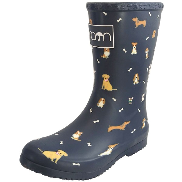 Rajn Dogs Kinder Gummistiefel mit Hundemotiv Dunkelblau (Navy)