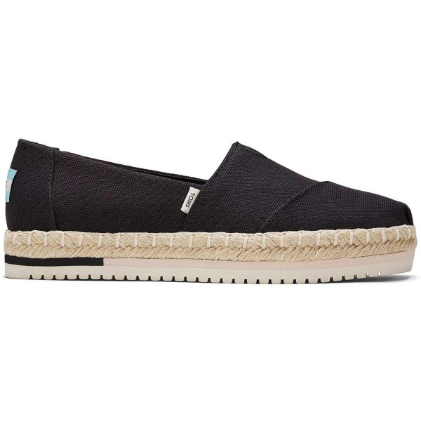 Toms Alpargata Canvas Platform Rope Damen Espadrilles Schwarz (Black)