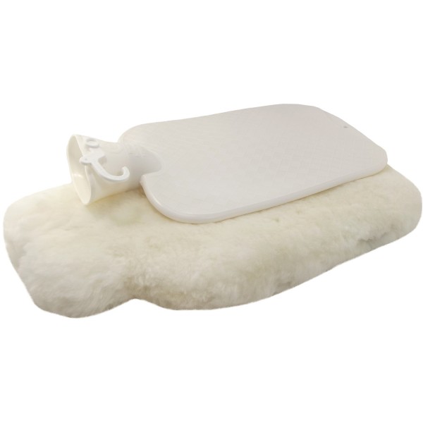 Fellhof Sheepskin Hot-Water Bag with Lambskin Cover Beige