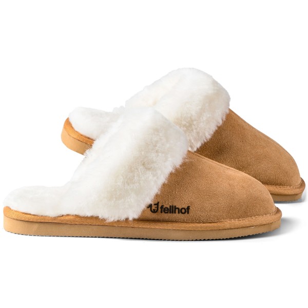 Fellhof Komfort Damen Lammfell-Pantoffel Braun