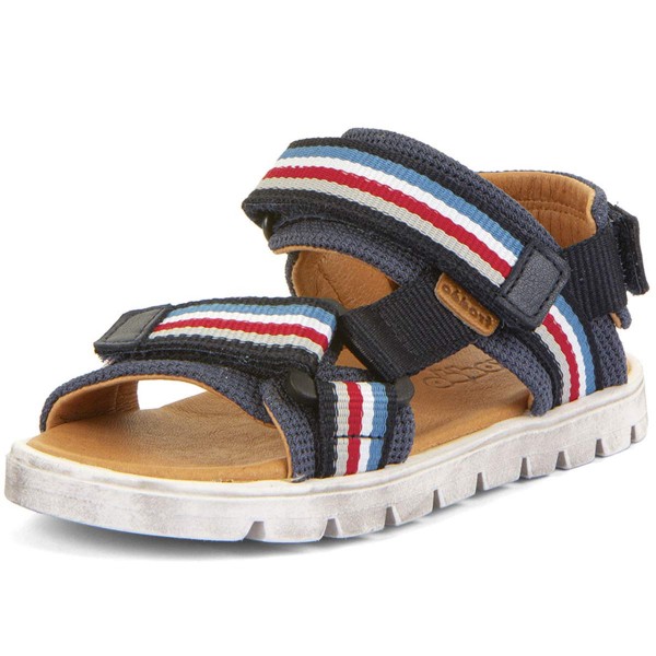 Froddo - Ke Flash - Kinder 3-Klett-Sandale mit Lederfutter - Blau/Rot (Blue/Red)