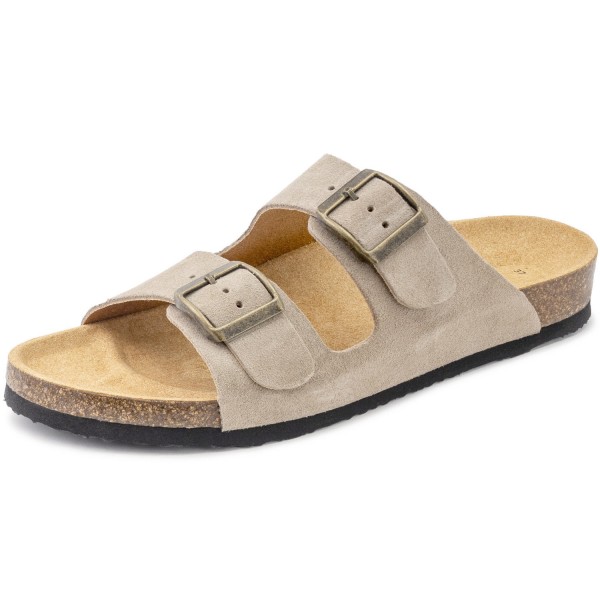 Natural World - Tajo - Damen Pantolette mit Korkfußbett - Beige (Crudo)