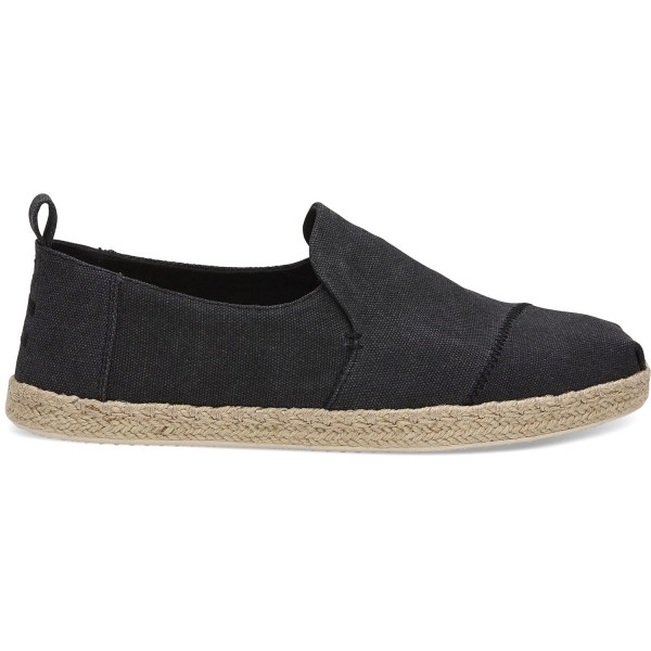 Toms Deconstructed Canvas Rope Mn Herren Espadrilles Black Washed