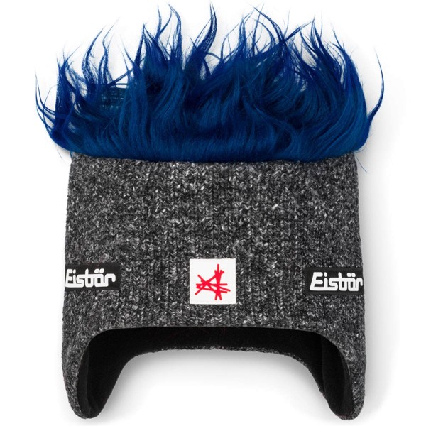 Eisbär - Cocker MÜ SA - Unisex Wuschelhaarmütze mit Fleece-Inlet - Grafit/Blau