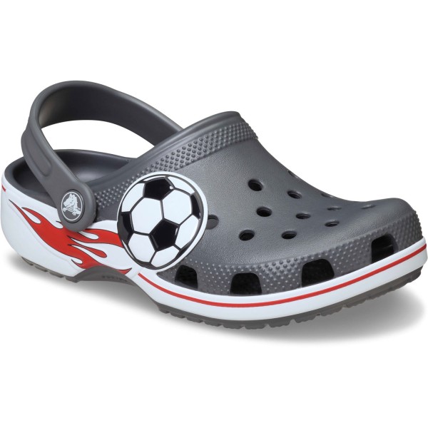 Crocs - Classic Soccer Band Clog Kids - Kinder Clogs mit Fußballmotiv - Grau (Slate Grey)