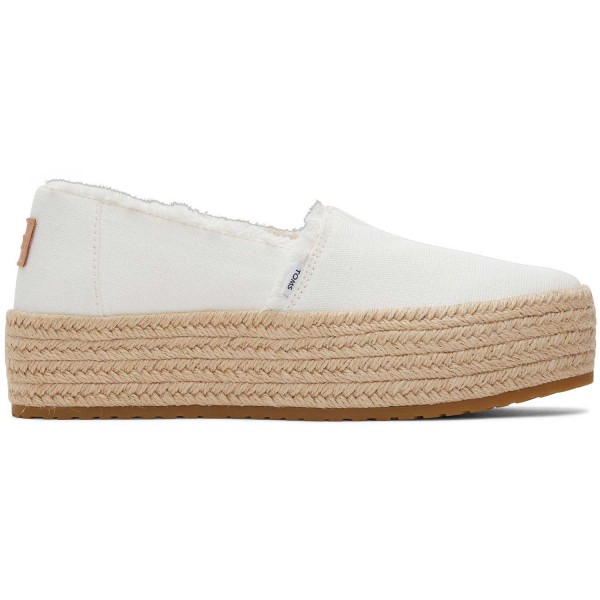 Toms Valencia Damen Canvas-Plateauschuhe Weiß (White)