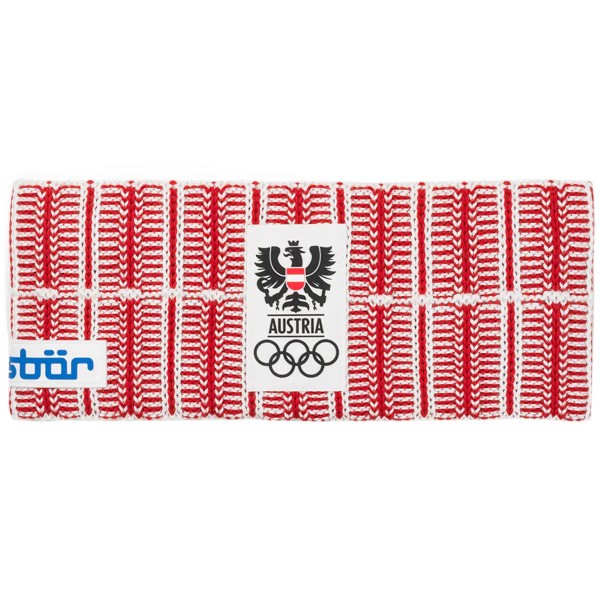 Eisbär - Milano STB ÖOC - Unisex Olympia Stirnband mit Fleeceband - Rot/Weiß