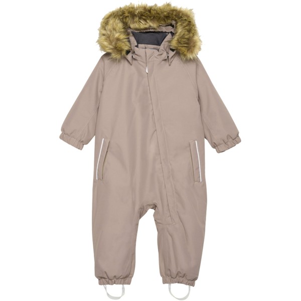 Color Kids Coverall W. Fake Fur Kleinkinder Wasserdichter Schneeanzug Beige (Fossil)