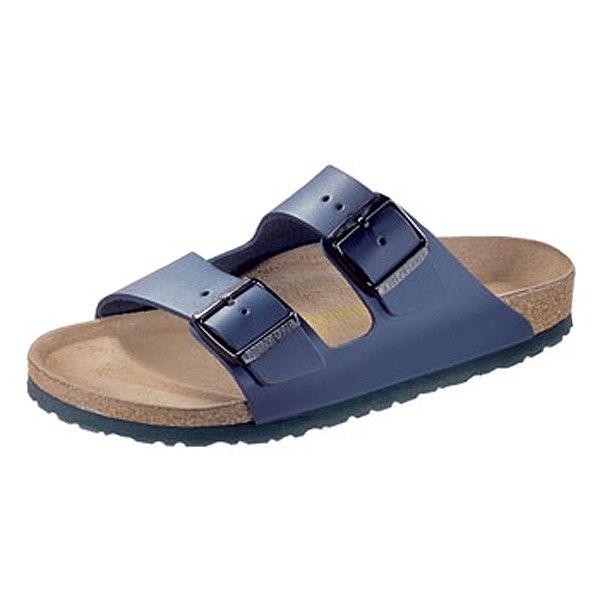 Birkenstock Arizona Leder Unisex Pantoletten blau