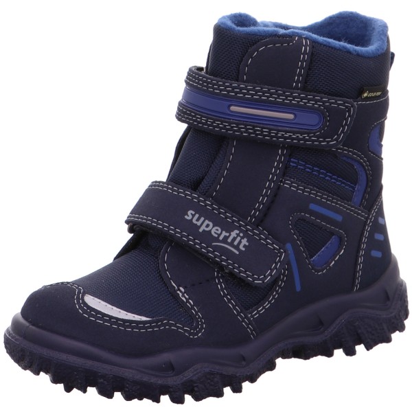 Superfit Gore Tex Husky2 Klett Kinder Wasserdichter Winterstiefel Dunkelblau Blau