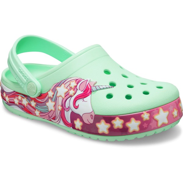 girls mint crocs