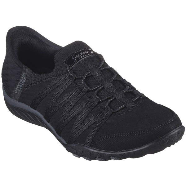 Skechers Slips-ins Breathe-Easy - Roll-With-Me Damen Schlupfschuhe mit bequemer Passform Schwarz (Black)