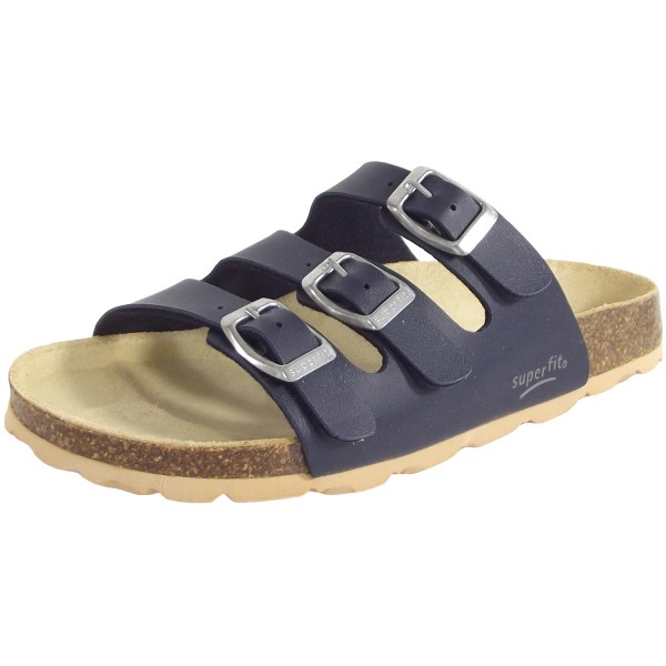 Superfit Fussbettpantoffel Kinder Pantolette dunkelblau (ocean)