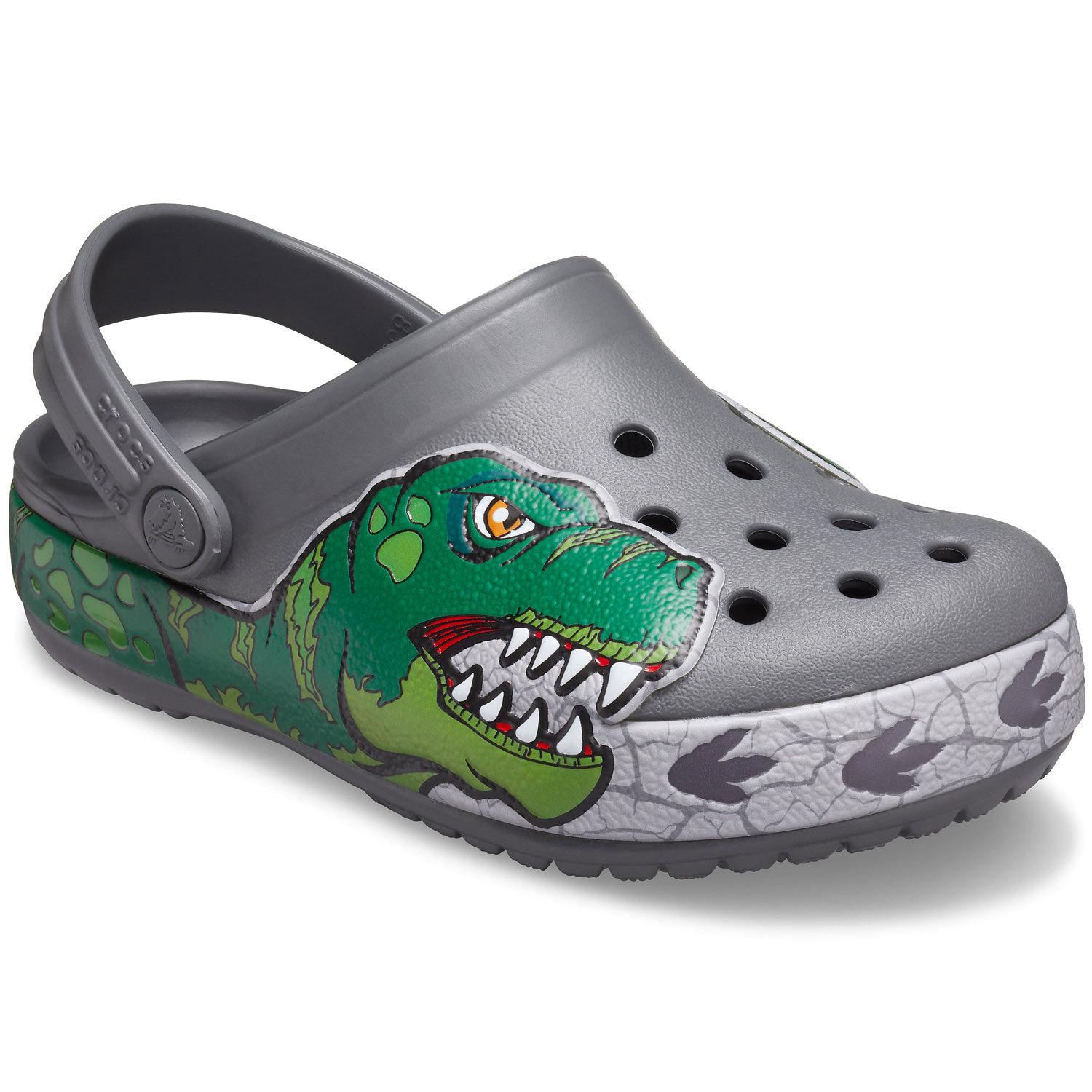Crocs Fun Lab Dino Band Lights Child Clogs slate grey | Mules & Clogs ...