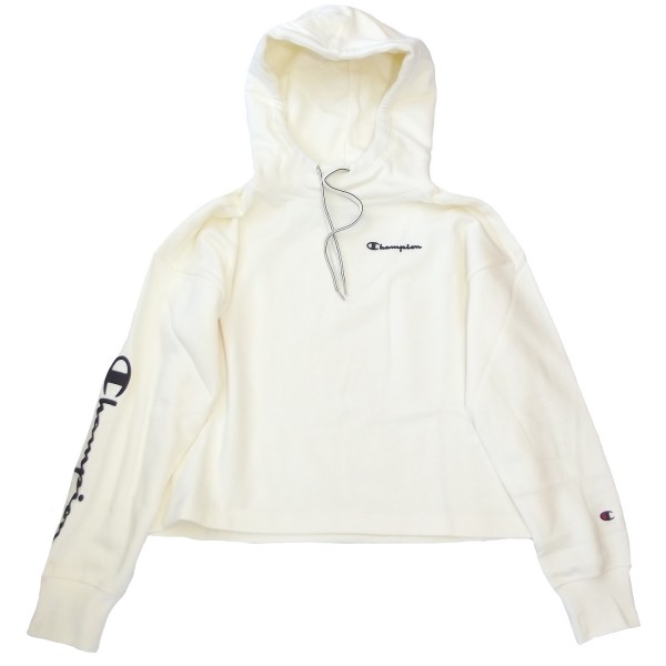 Champion Hooded Crop Top Damen Hoodie-Sweathshirt creme (offwhite)