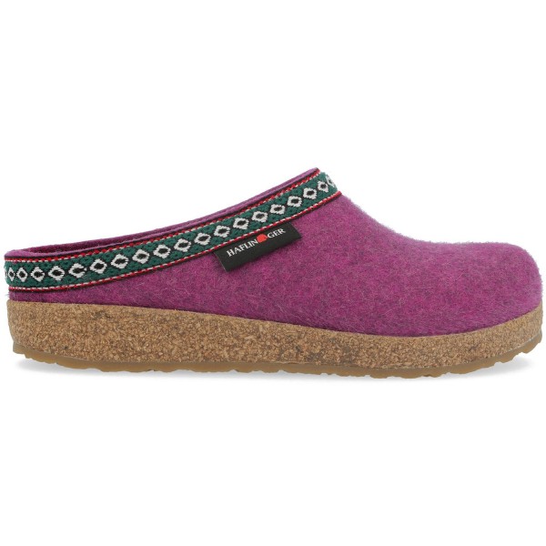Haflinger Grizzly Franzl Damen Filz-Pantoffel Violett (Maulbeere)