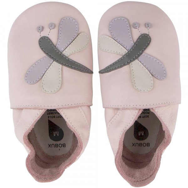 Bobux Soft Soles Dragonfly Kleinkinder Weichsohlige Leder-Krabbelschuhe Rosa/Libelle (Blossom)