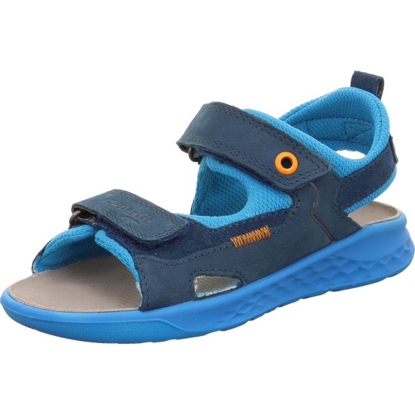 Superfit - Lagoon Midi - Kinder Klett-Sandale mit Ledersohle - Blau/Orange