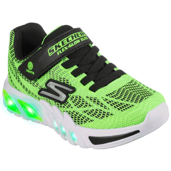 Skechers S Lights Flex-Glow Elite Vorlo Jungen Leucht Sneaker Lime/Black